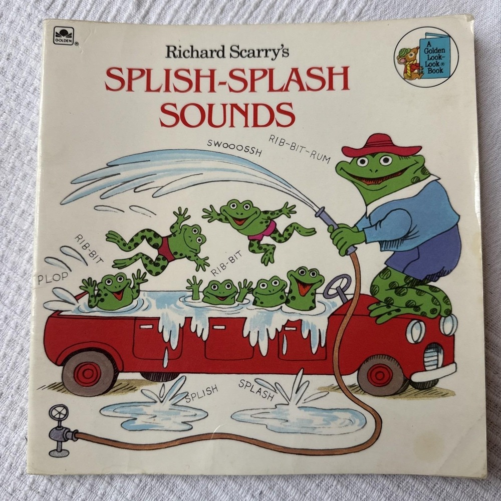 Vintage Richard Scarry Golden‎ Book "Splish-Splash Sounds" Paperback Children's